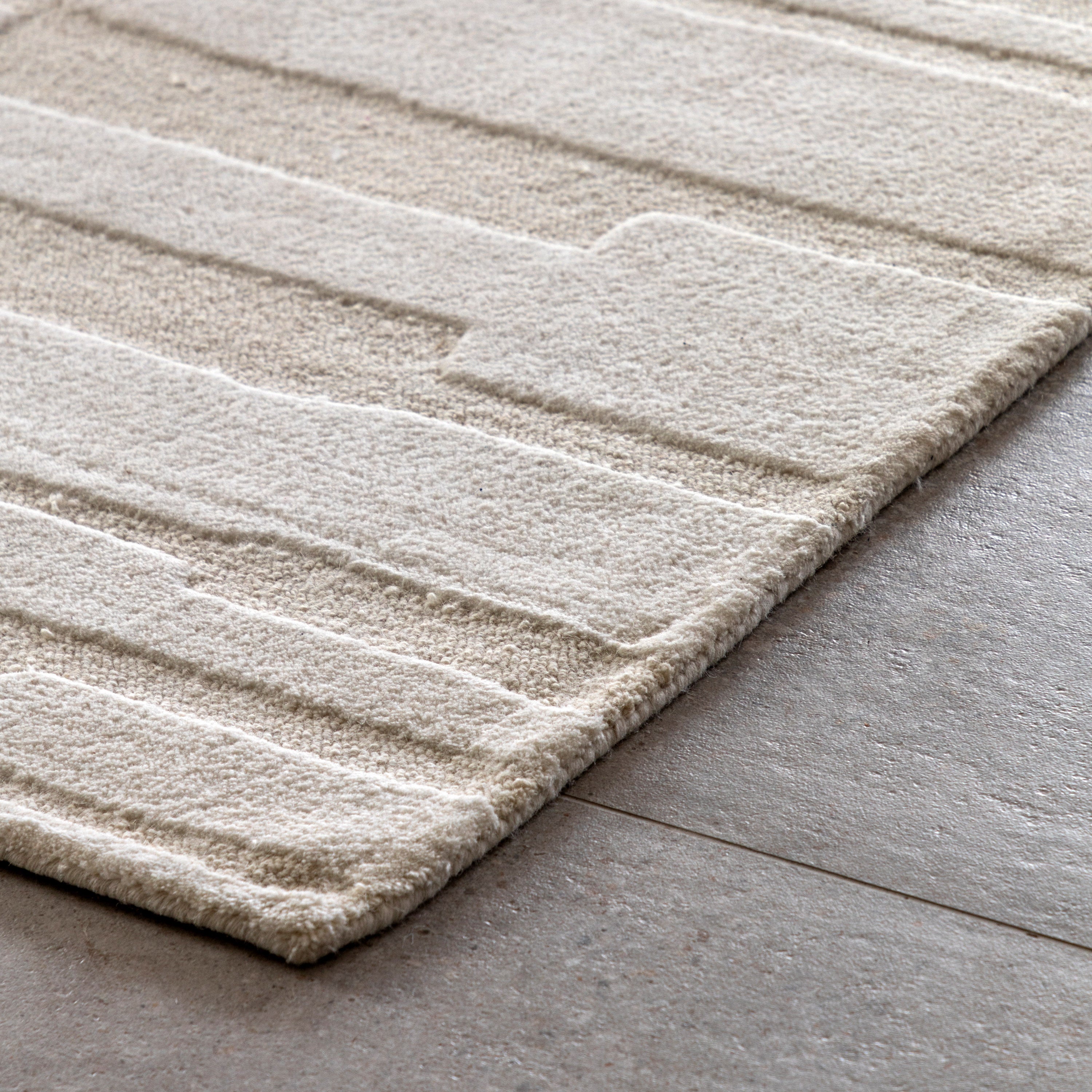 Albany Tufted Tonal Rug - detail and lifestyle view 4