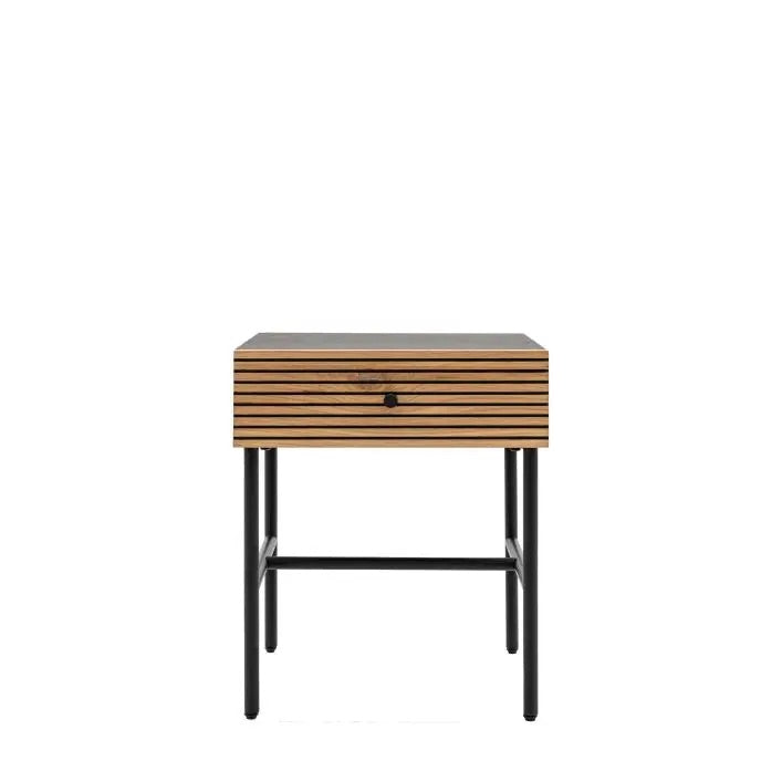 Harlow 40cm Oak Veneer Bedside Table with Drawer