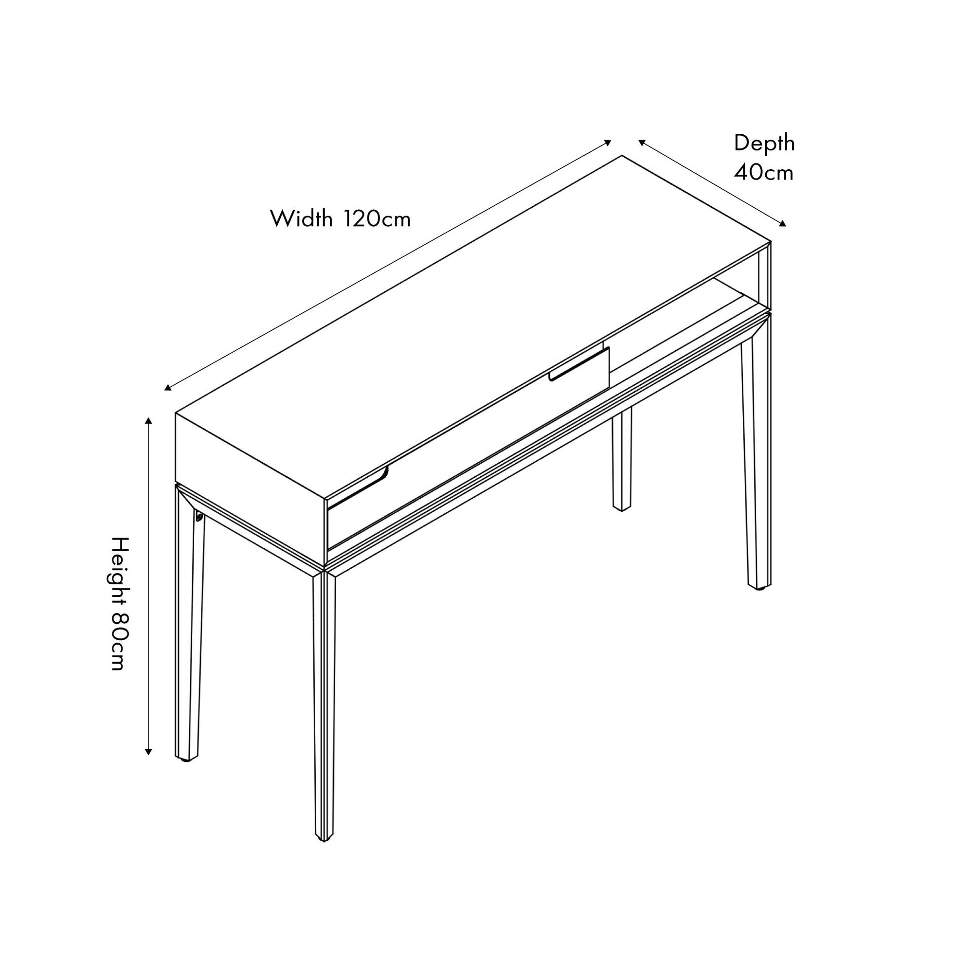Gio White Sand 1 Drawer Console Table