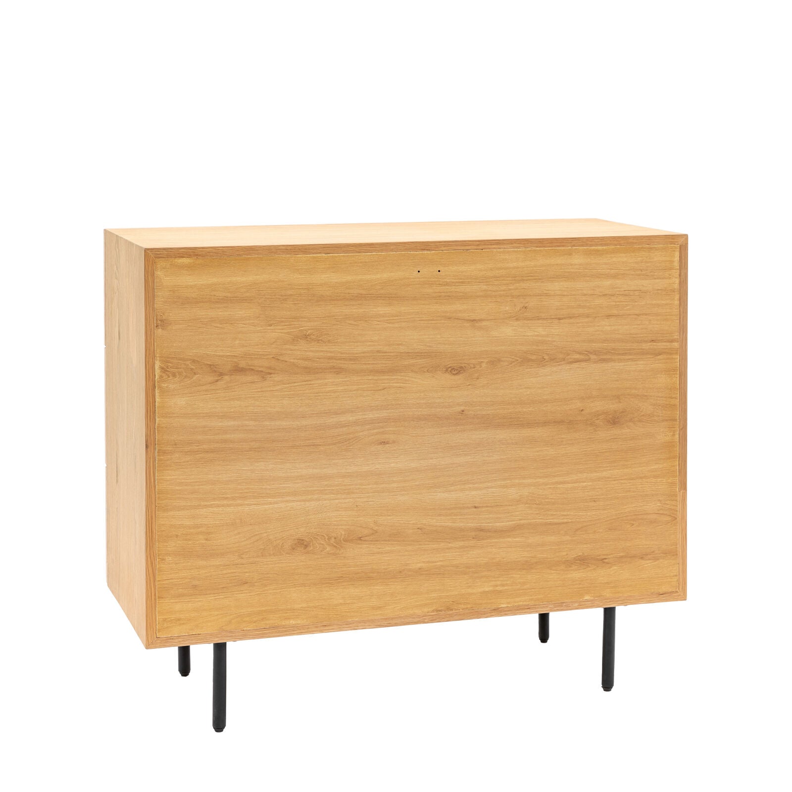 ALBY 3 Drawer Chest – Natural Oak & Black Metal | malletandplane.com