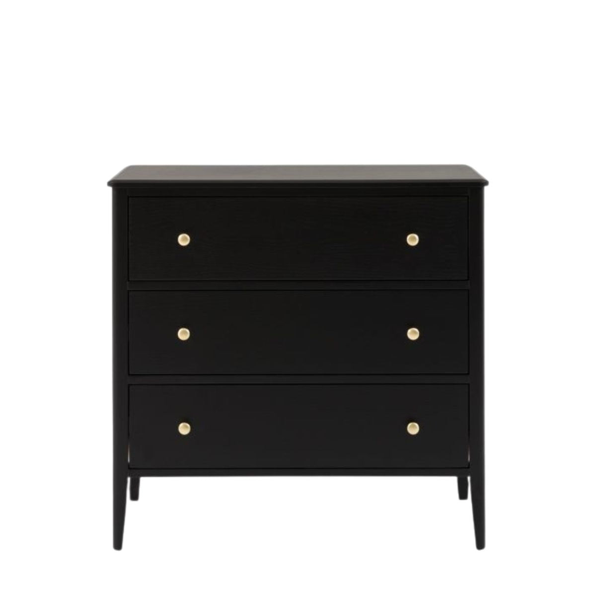 Alvar Black 3 Drawer Chest of Drawers | Mallet & Plane