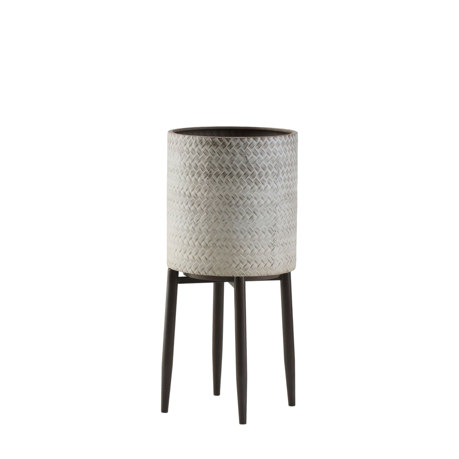 ARCHIE small metal planter - whitewash & Charcoal | malletandplane.com