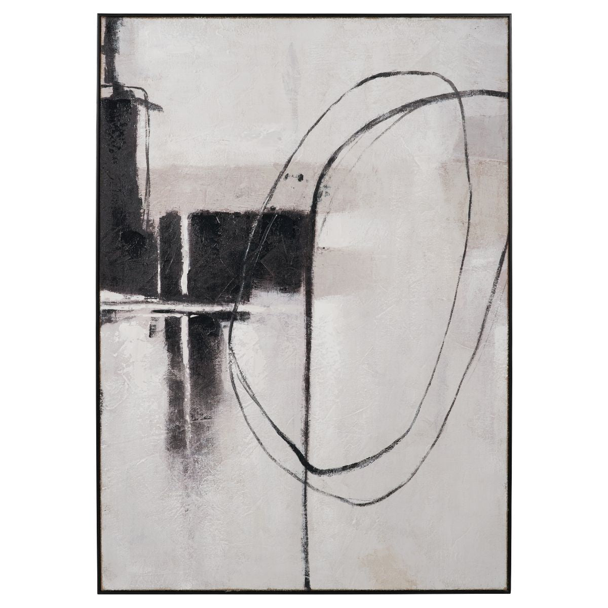 AXIS – Monochrome Abstract Canvas with Black Frame