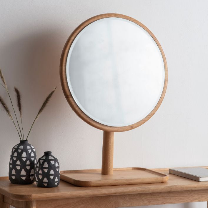 Alfie oak dressing table mirror | malletandplane.com