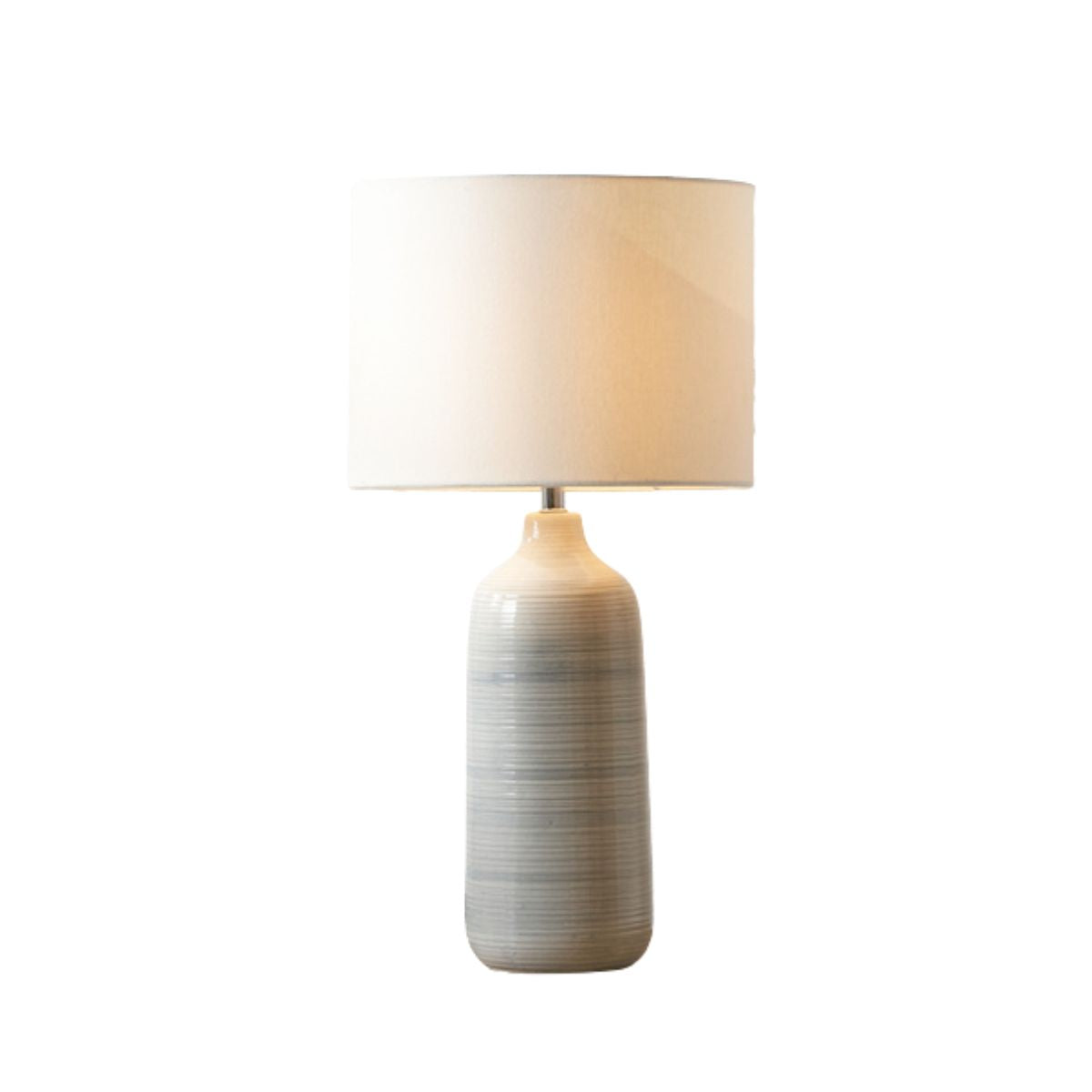BJORN Blue-Grey Ombre Ceramic Table Lamp – Cream Textured Shade