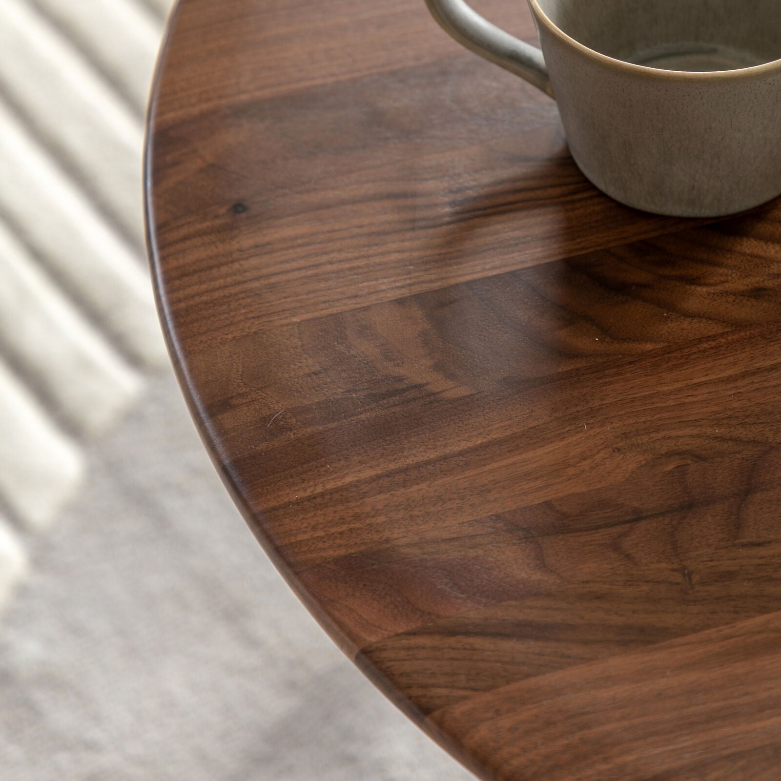 CADIZ Round Coffee Table in Solid Walnut | malletandplane.com