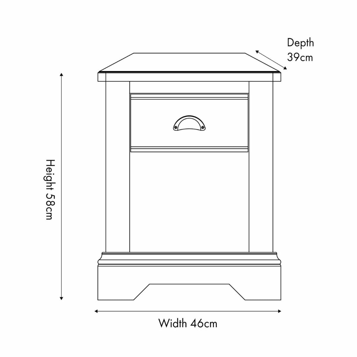 FAIRFORD Parchment & Oak Bedside Table | malletandplane.com