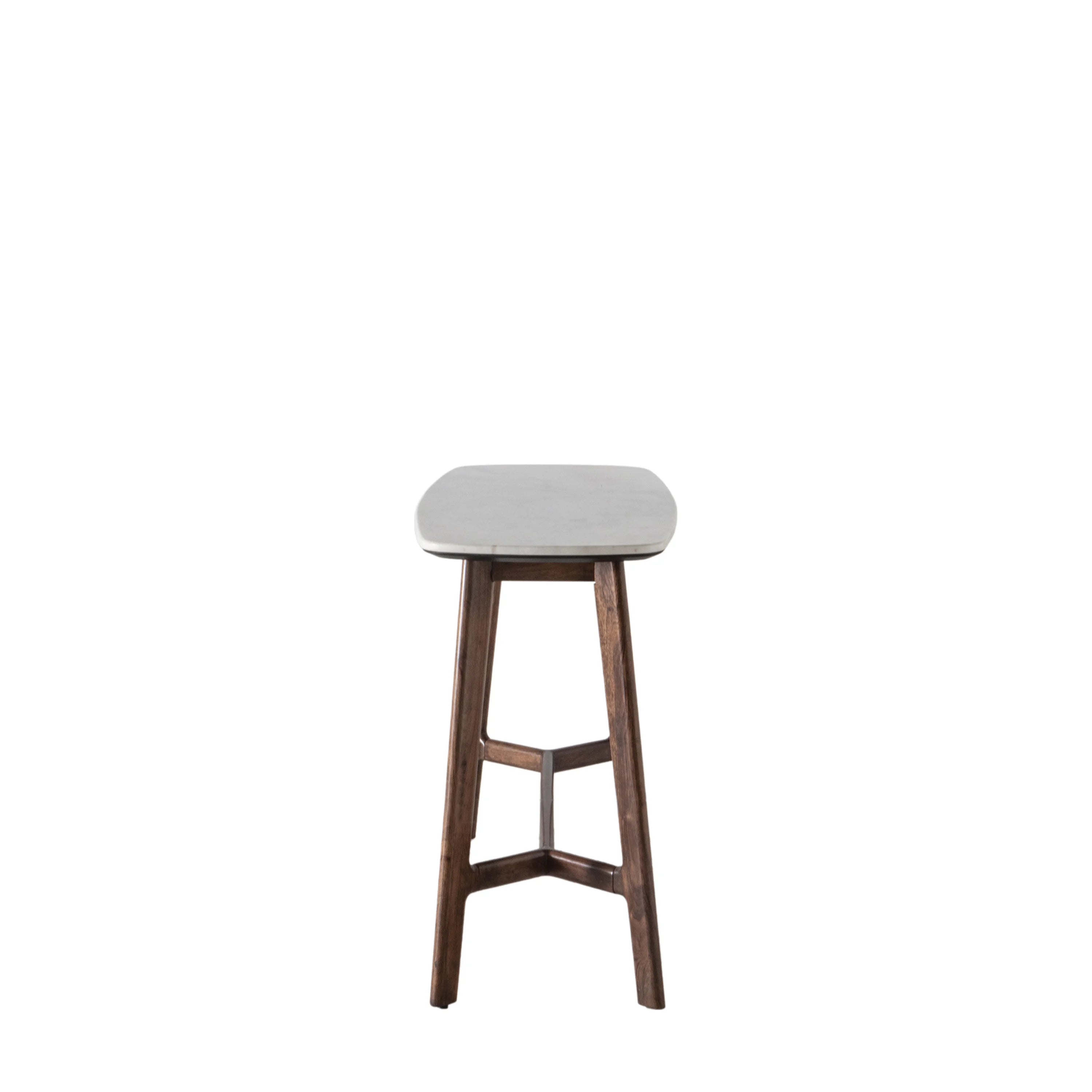 Fresca walnut finish console table with white marble top