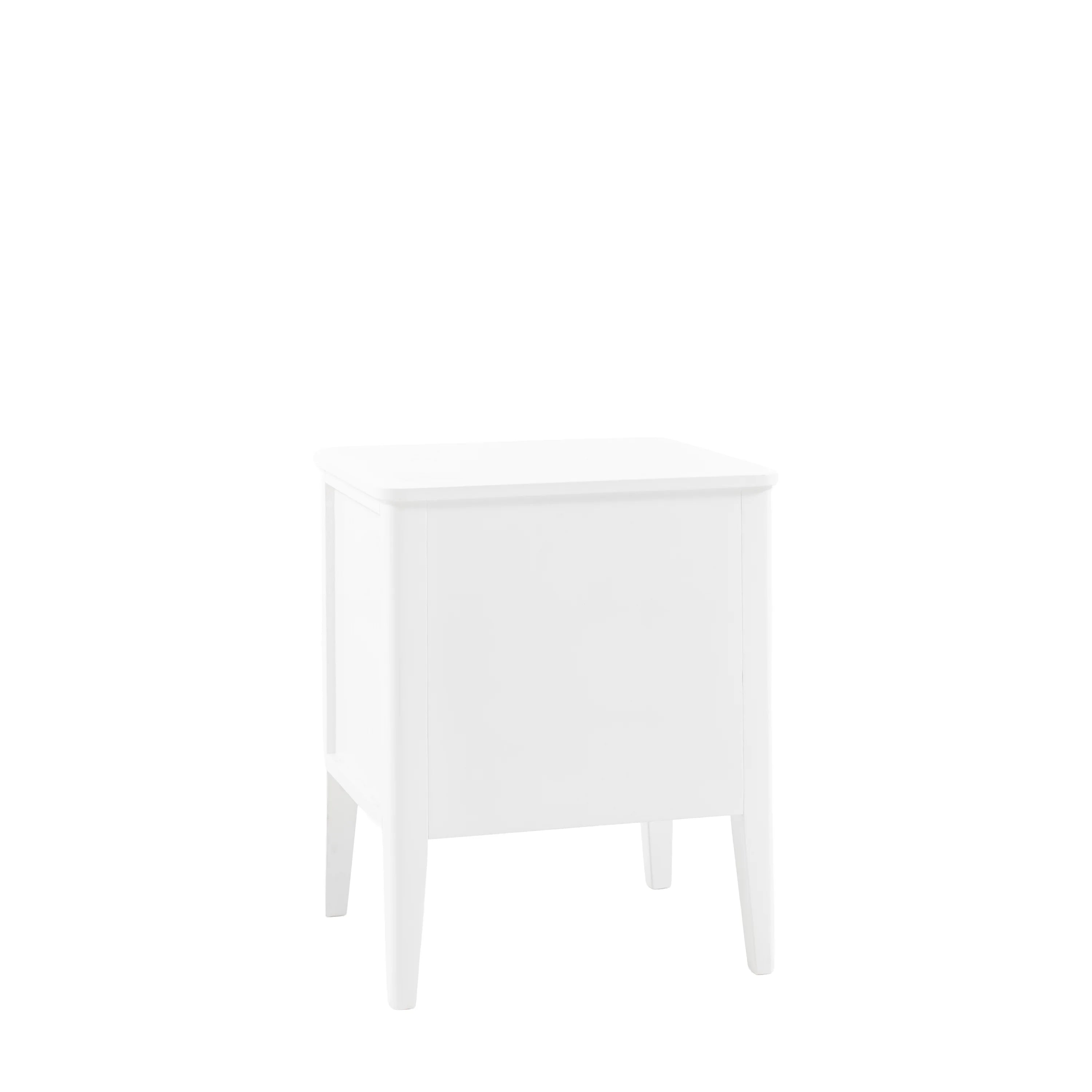 Modern White Bedside Table with 2 Drawers | Gold Handle Nightstand