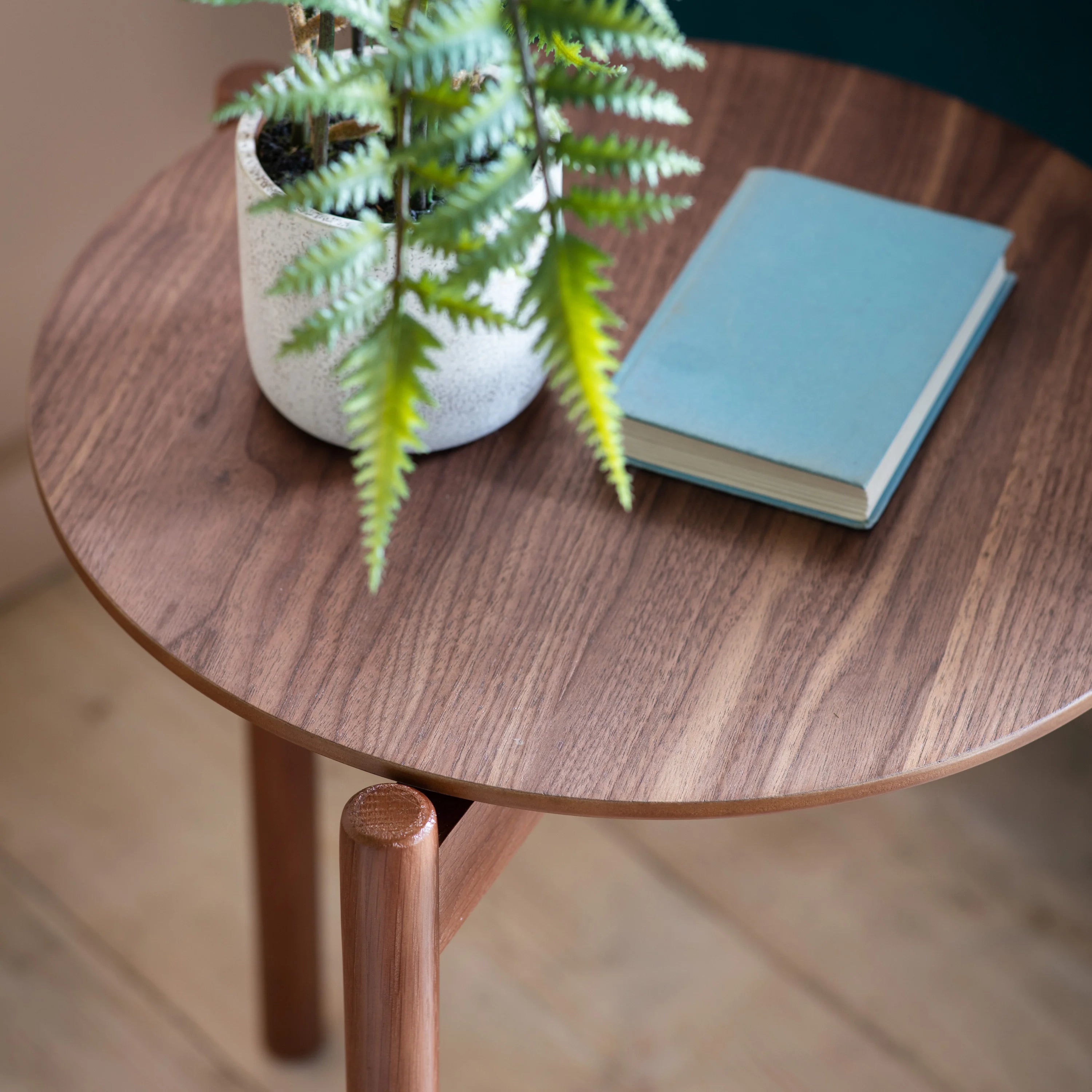 Walnut Bedside Table 40cm – HARROW Simple Bedside