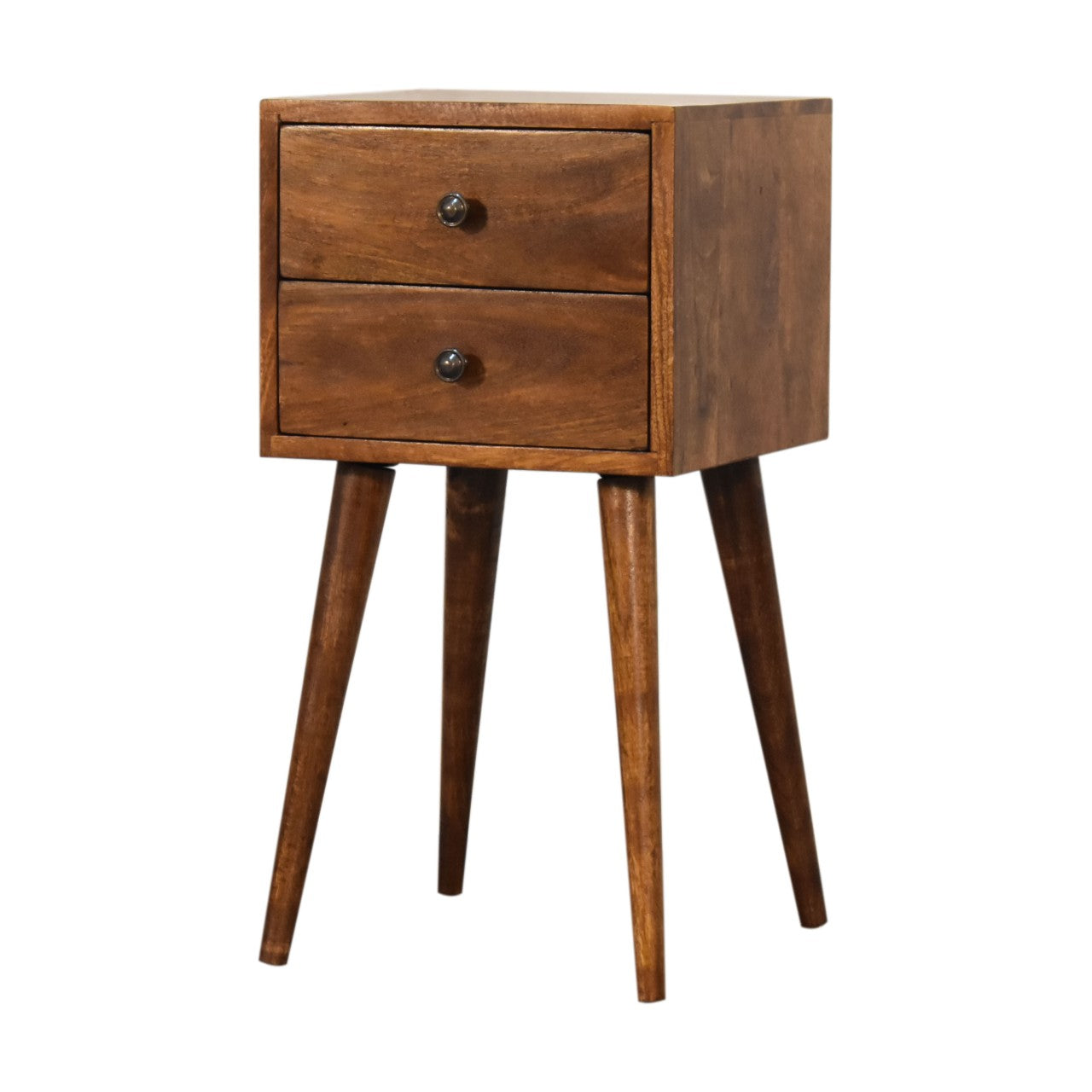 Small 2 Drawer Bedside Table 30cm – Solid Wood – Mini Blake