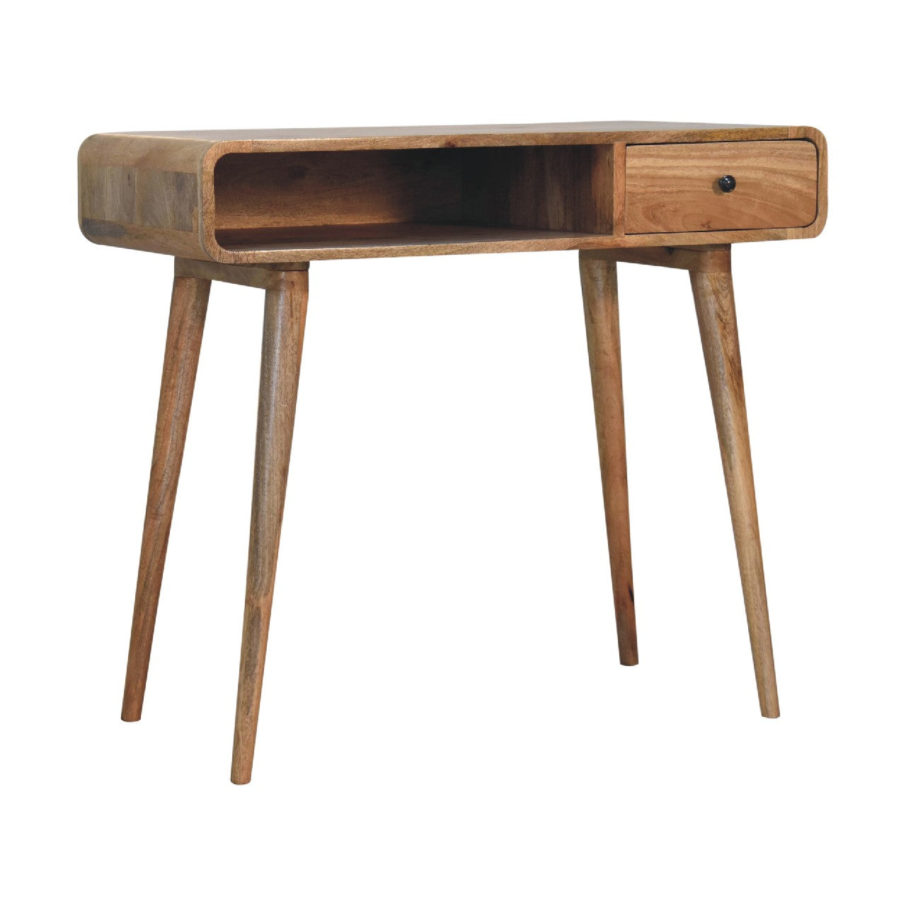 Compact Solid Wood Writing Desk with Drawer | Peckham