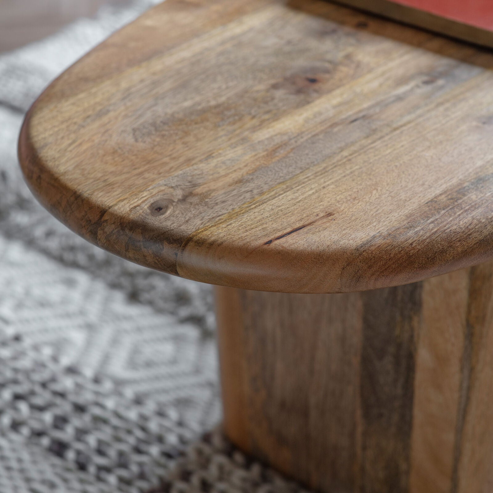 Jasper organically shaped chunky mango wood coffee table | MalletandPlane.com