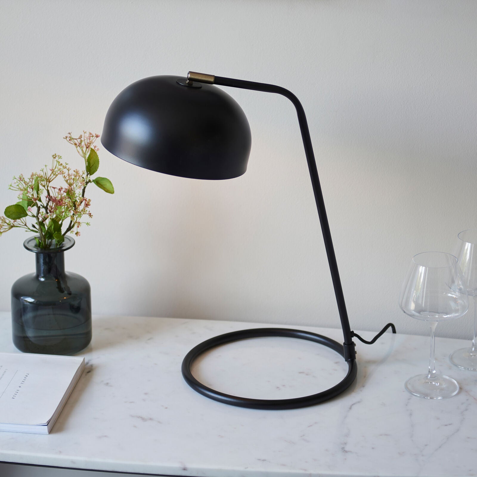 BRIAR Bedside Reading Lamp – Matt Black & Antique Brass
