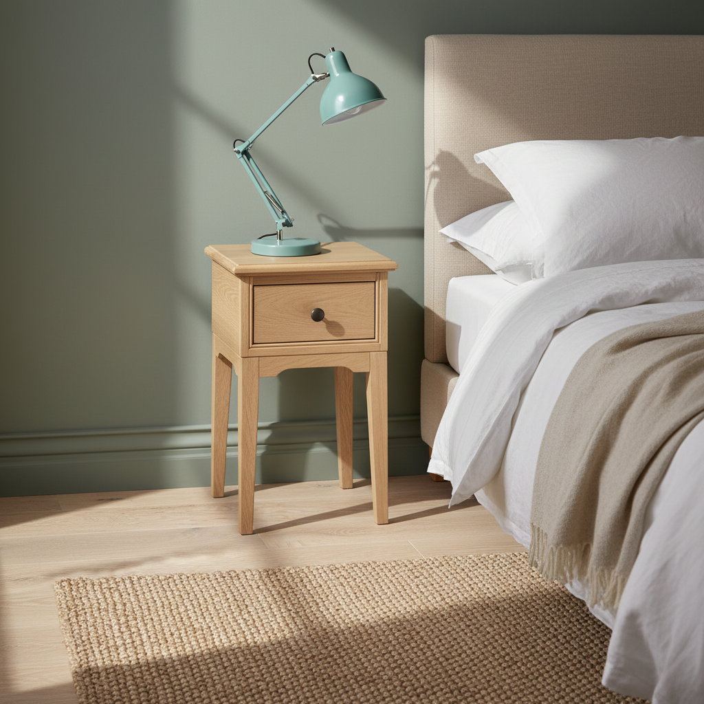 MALVERN Compact Oak Bedside Table | malletandplane.com