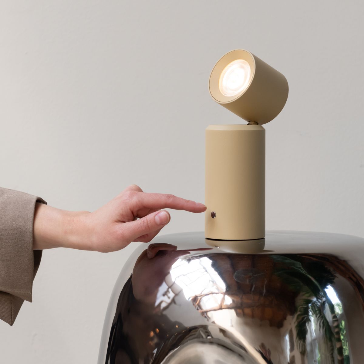 Milan Rechargeable Table & Wall Lamp - Sand | Cordless LED Bedside Lamp