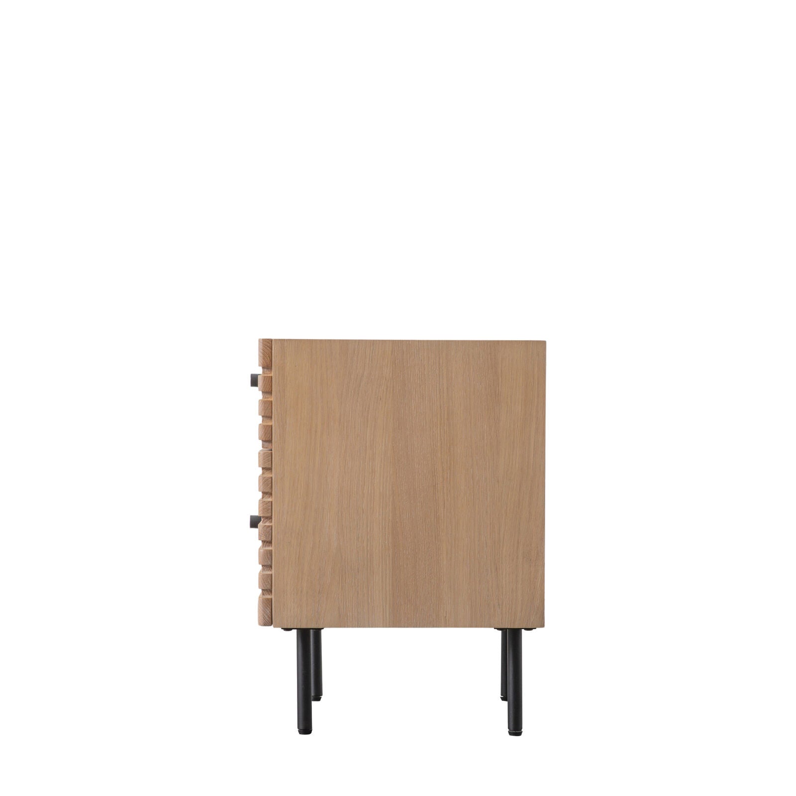 OKAYAMA 2 drawer Japandi style bedside table in natural oak finish | malletandplane.com