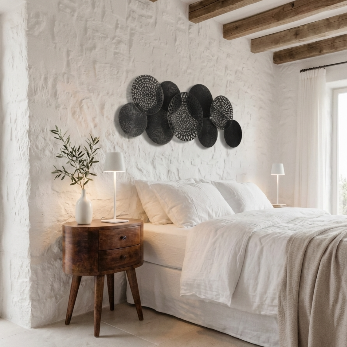 Regent Handmade Solid Wood Bedside Table with 2 Drawers in Deep Chestnut Finish