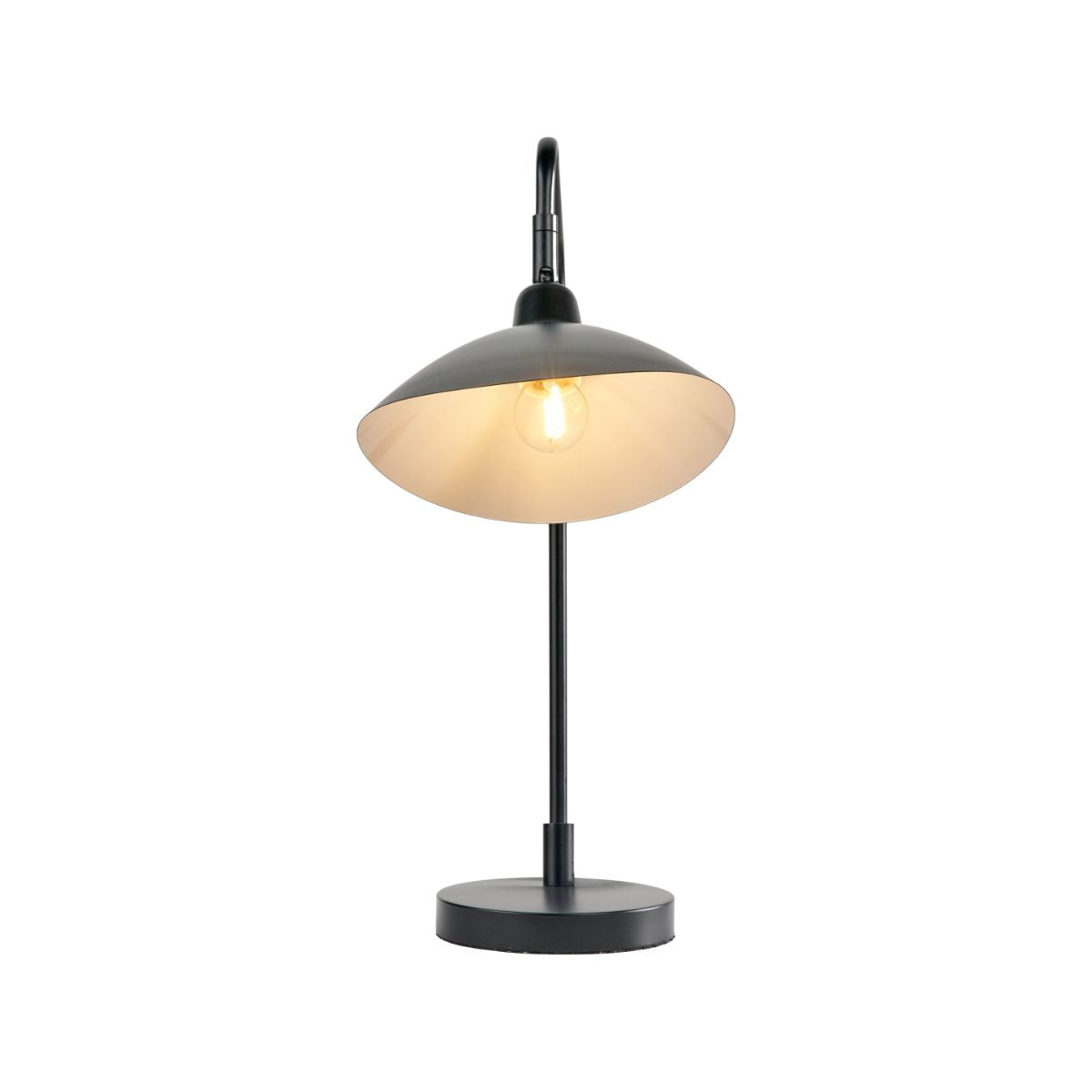 TOULON Black Metal Bedside Reading Lamp