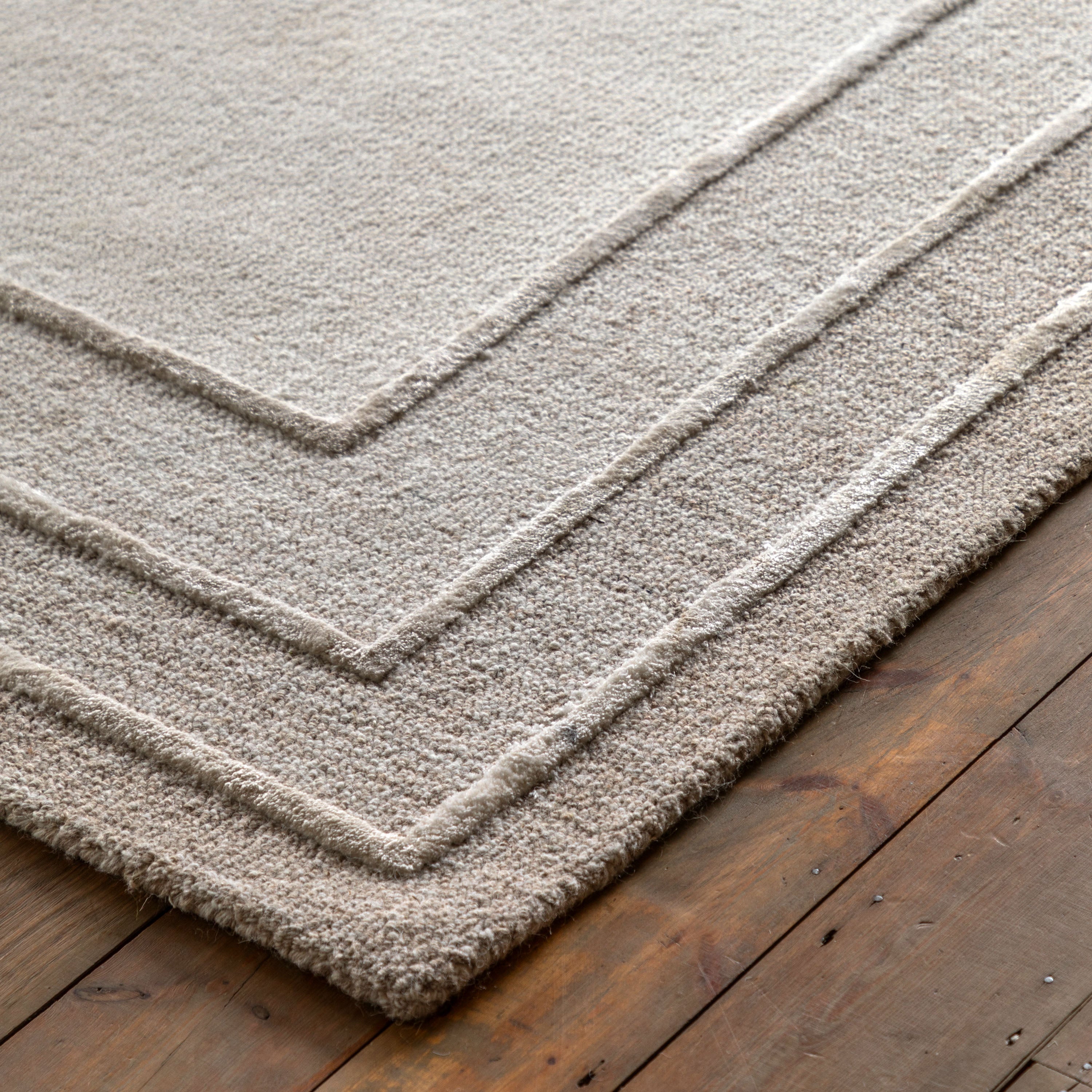 Ithaca Tonal Border Rug - detail and lifestyle view 3