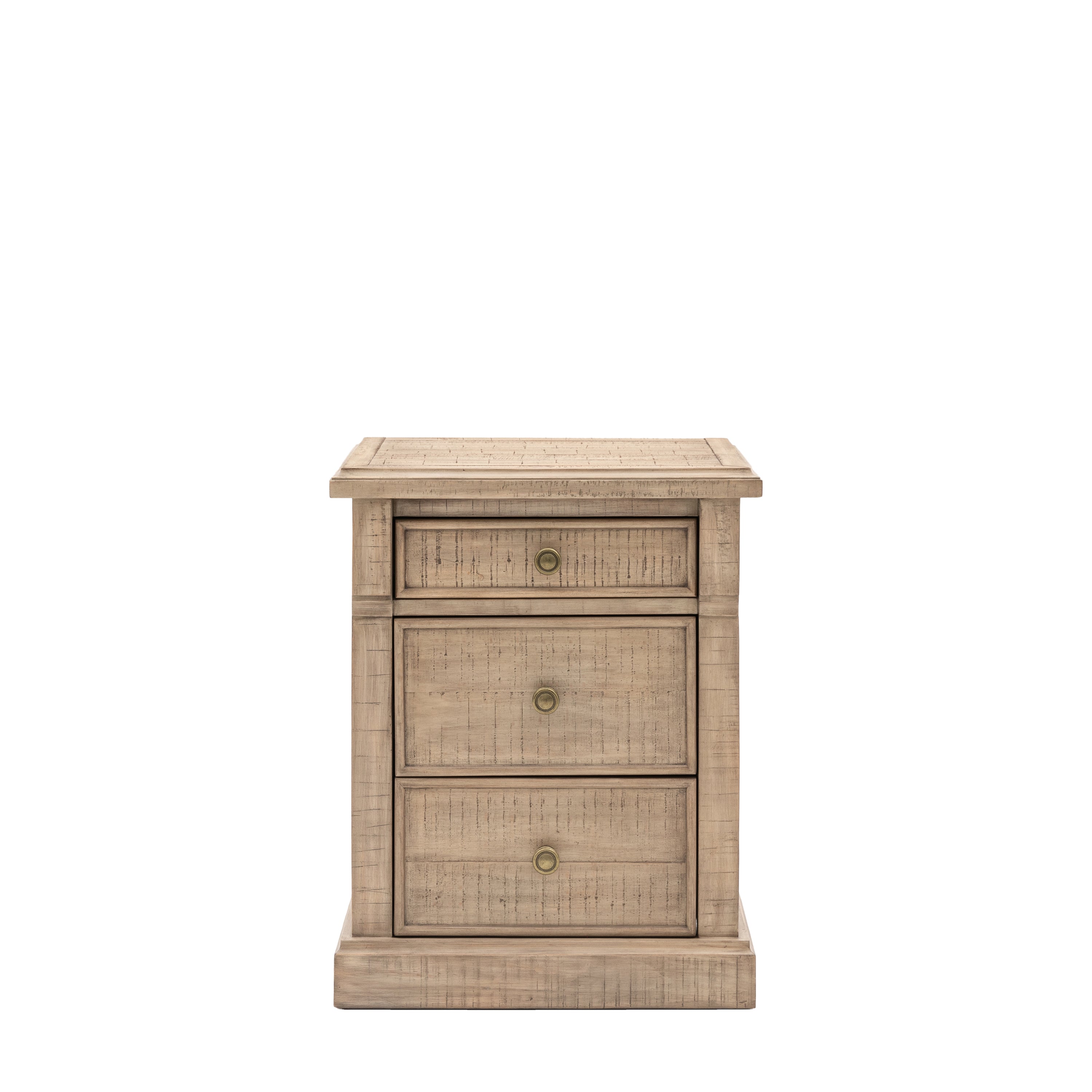 Bromley Natural 3 Drawer Bedside Table - product view 1