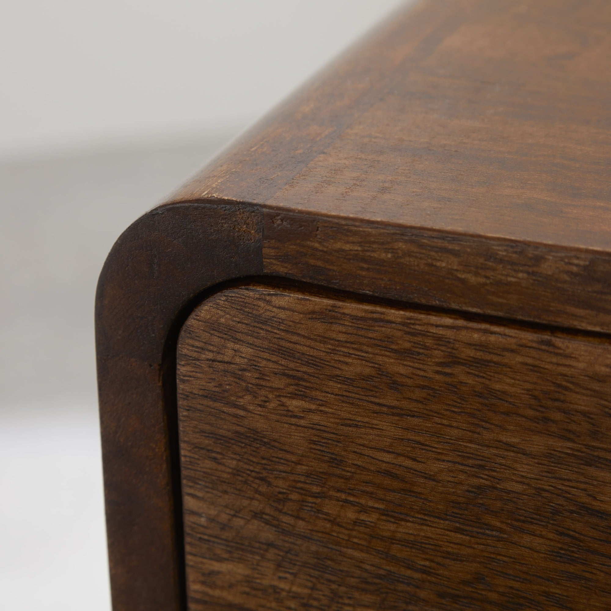 Century 2 Drawer Solid Wood Standard Bedside Table in Deep Chestnut Finish | malletandplane.com