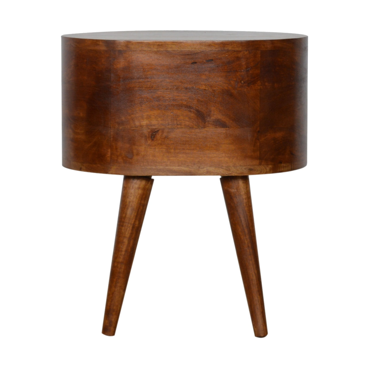 Regent Handmade Solid Wood Bedside Table with 2 Drawers in Deep Chestnut Finish | malletandplane.com