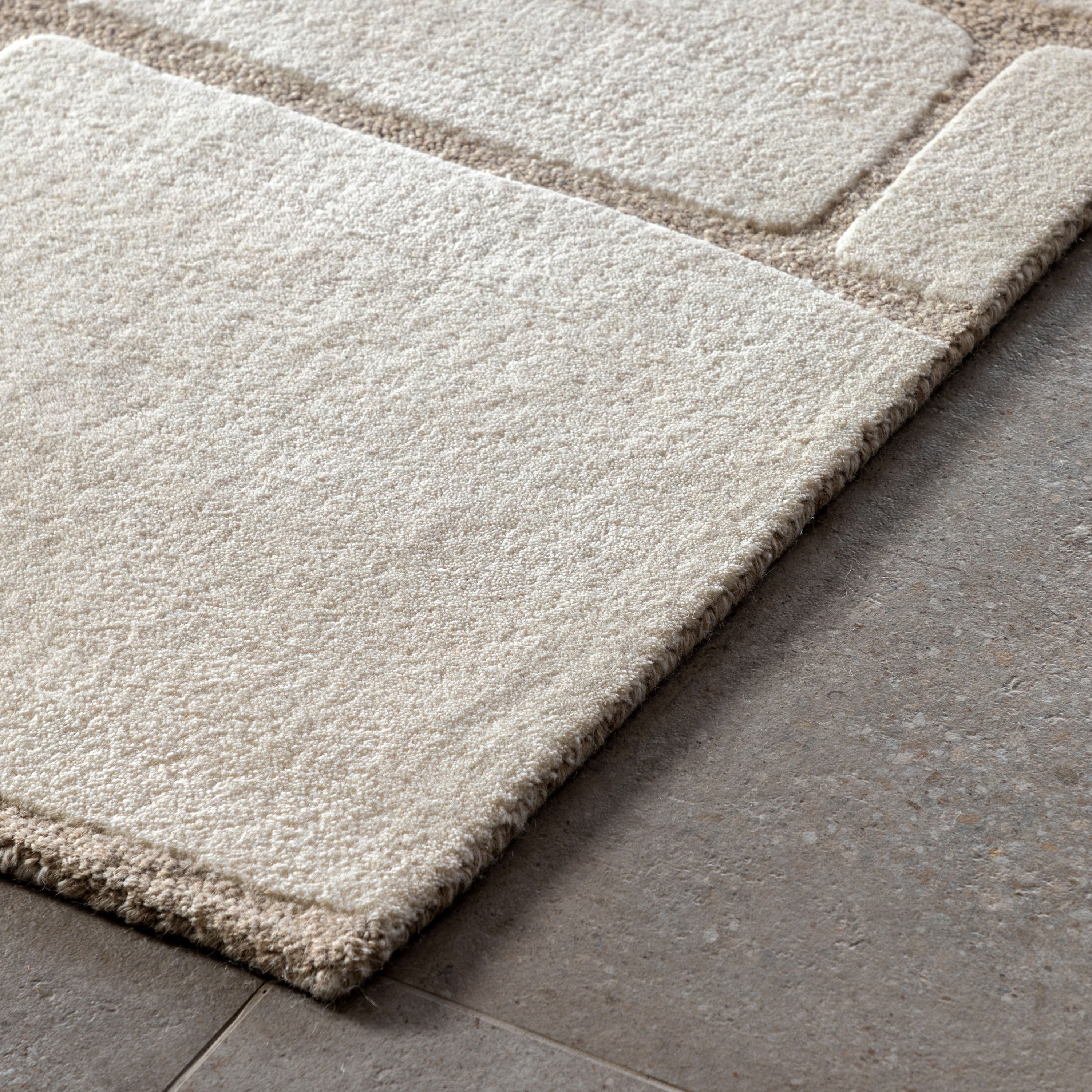 Montauk Tufted Graphic Rug - detail and lifestyle view 3