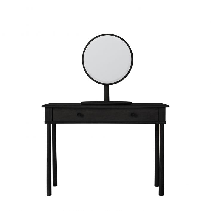 Axel black oak 1 drawer dressing table | malletandplane.com