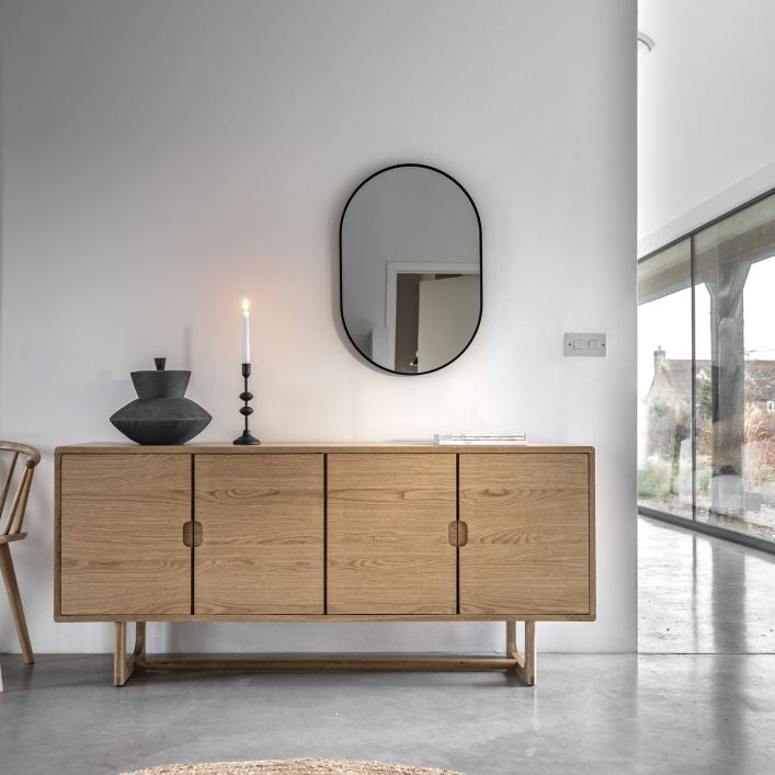 Artisan natural oak four door sideboard | malletandplane.com