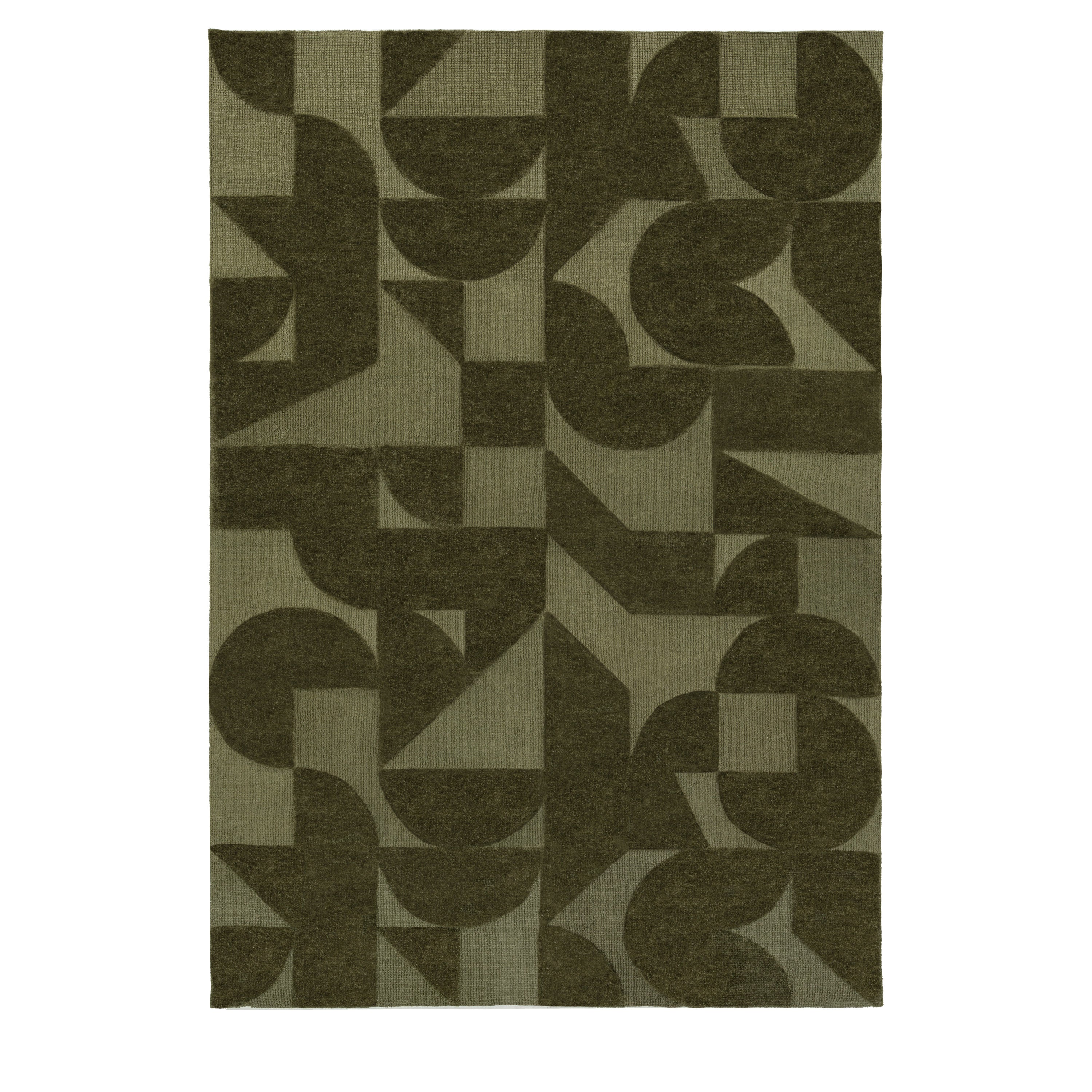 Cortland Olive Block Rug - product view