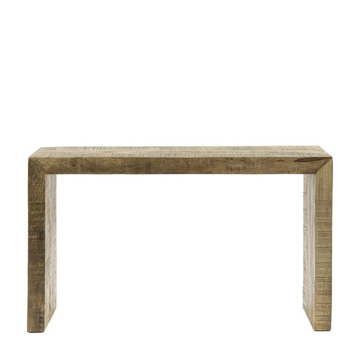 Quincy rustic mango console table in natural finish | malletandplane.com