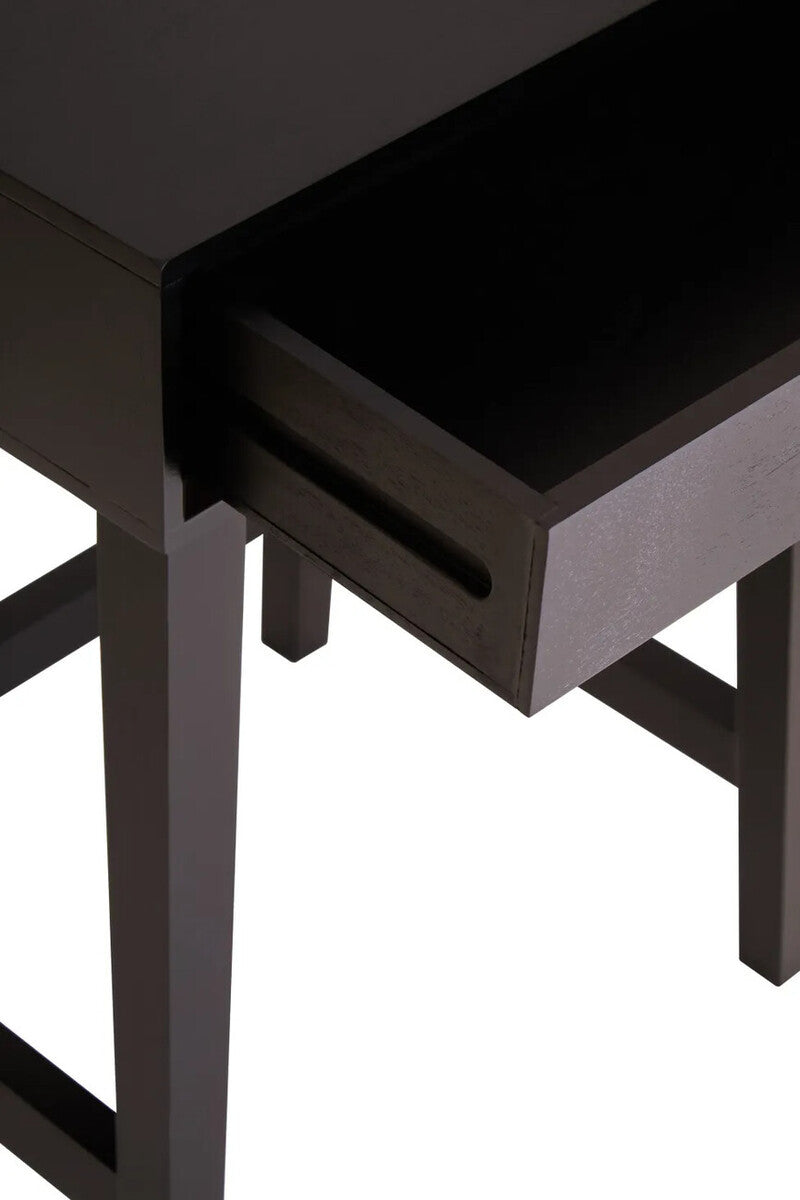 Blake Black Bedside Table 66cm