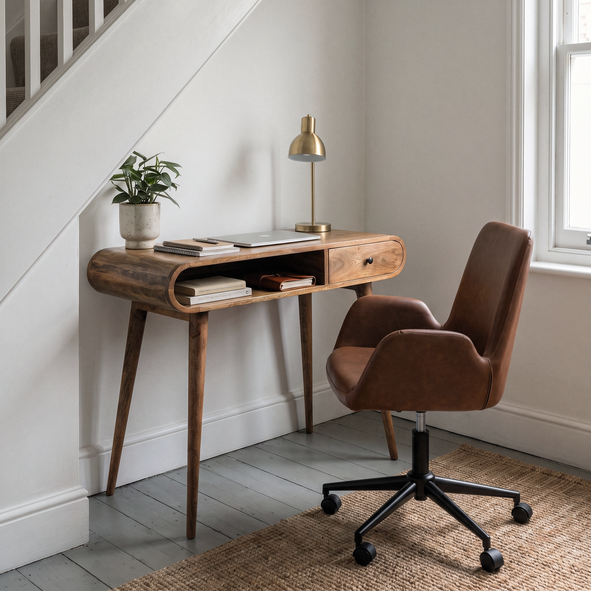 FARADAY 57cm Brown Swivel Desk Chair