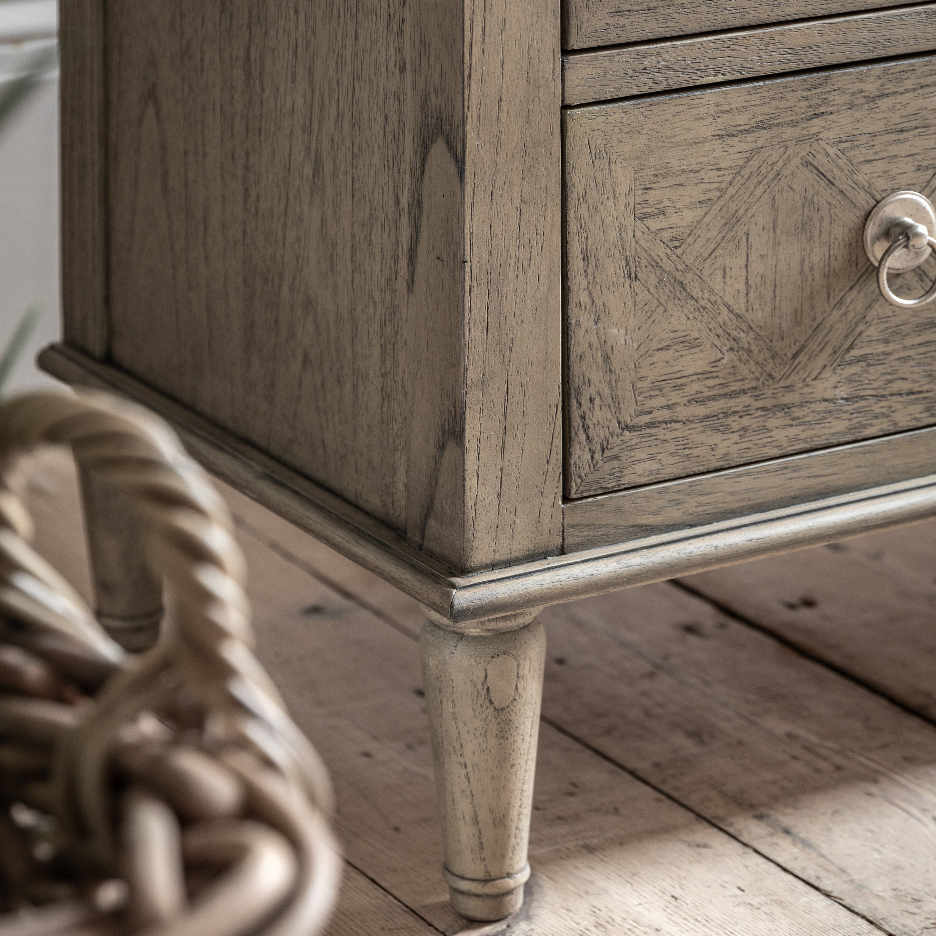 YARROW Natural 5 Drawer Chest of Drawers - detail and lifestyle view 3