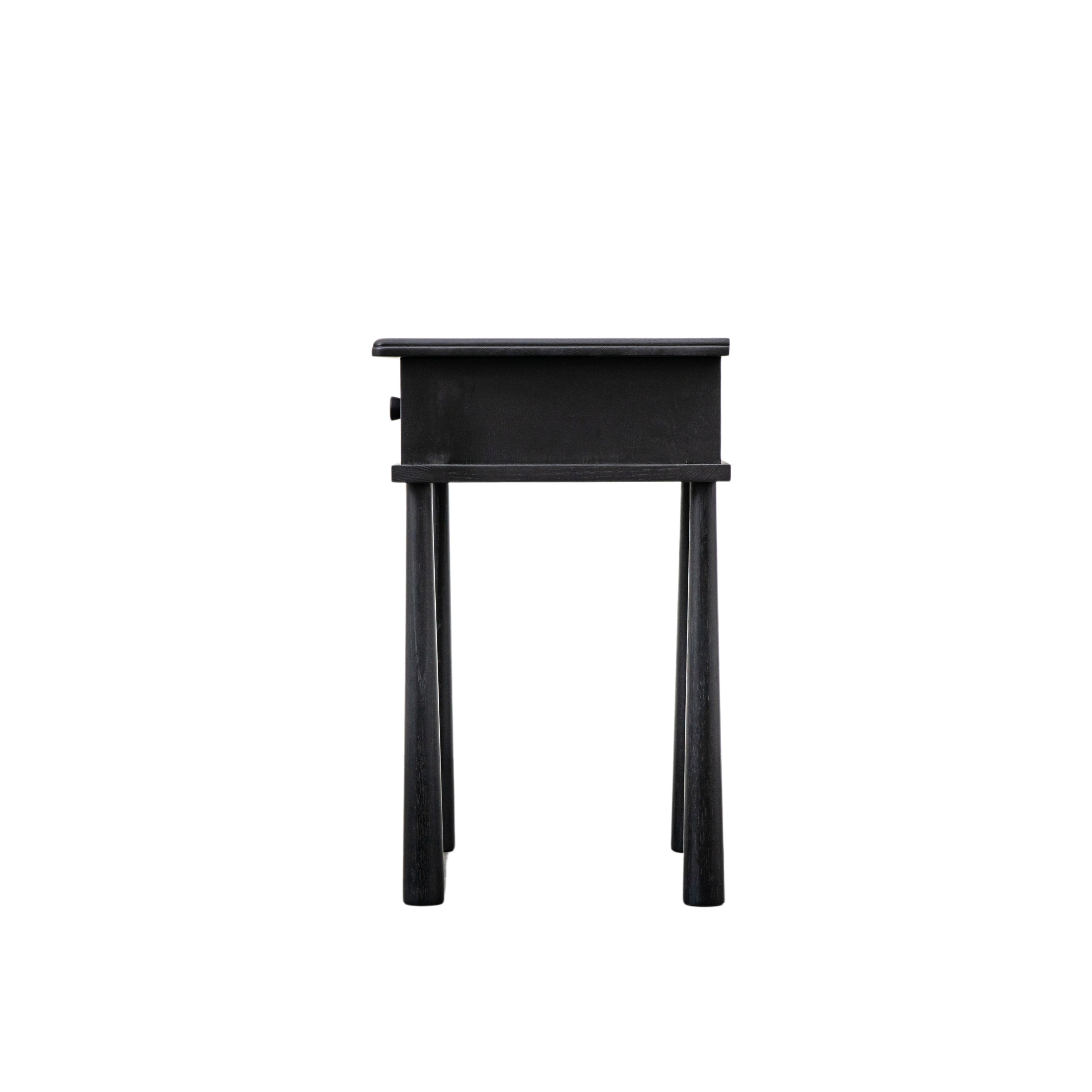 Axel Nordic style black bedside table with pull out drawer | MalletandPlane.com