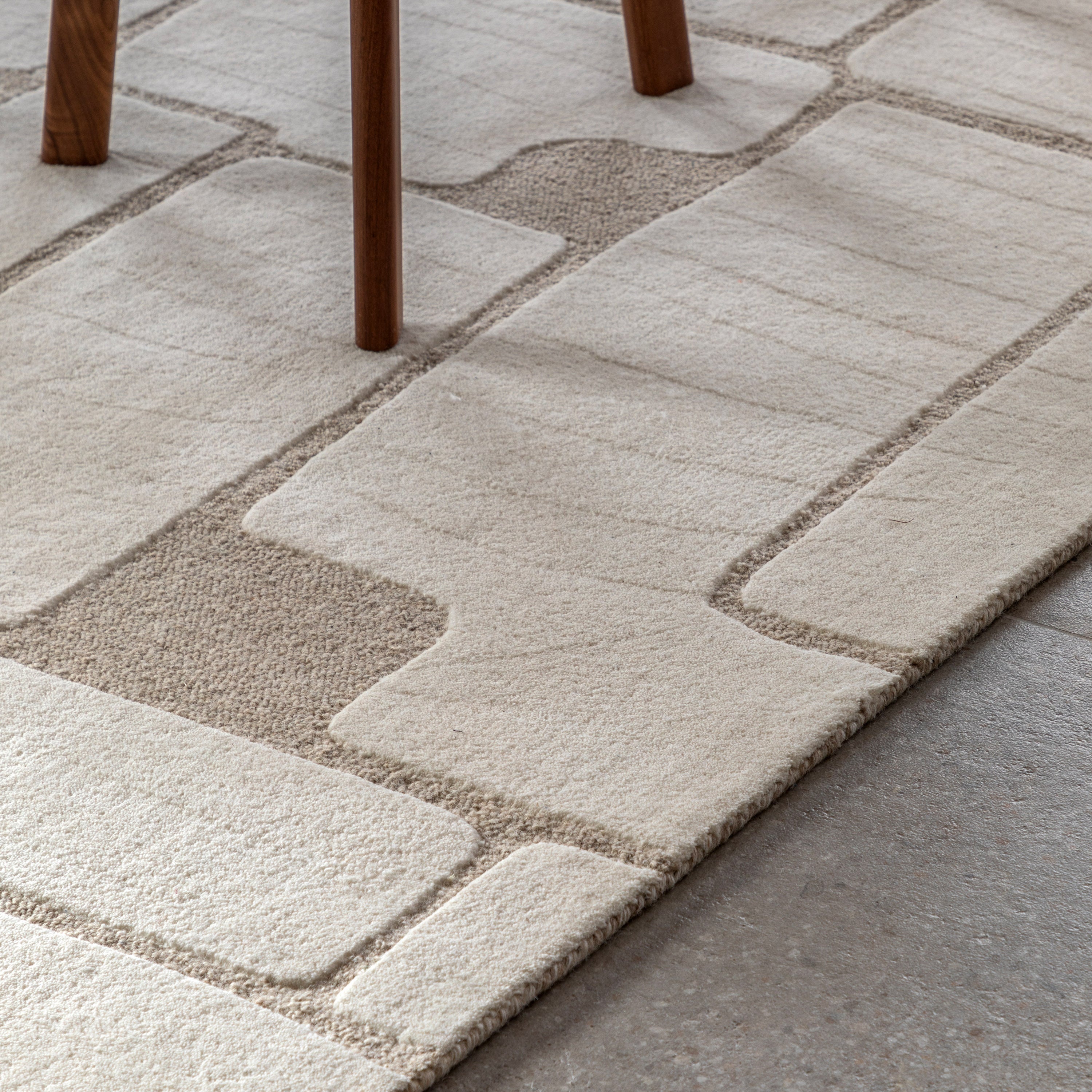 Montauk Tufted Graphic Rug - detail and lifestyle view 4