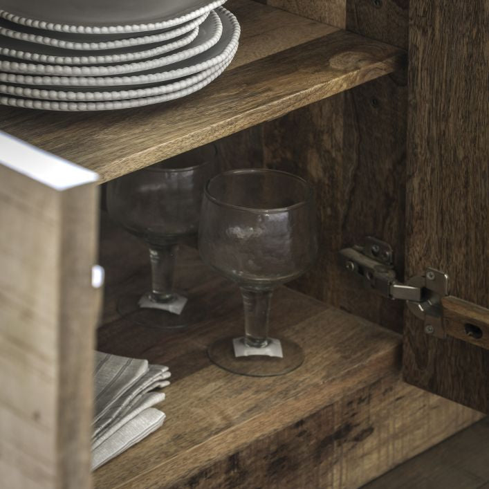 Quincy solid rustic mango wood sideboard in natural finish | malletandplane.com