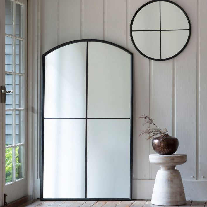 Ruby round mirror with black frame | malletandplane.com