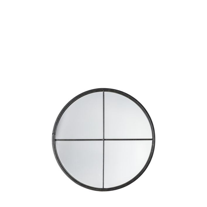 Ruby round mirror with black frame | malletandplane.com