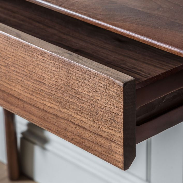 Cadiz home office desk in solid walnut with 1 drawer | malletandplane.com