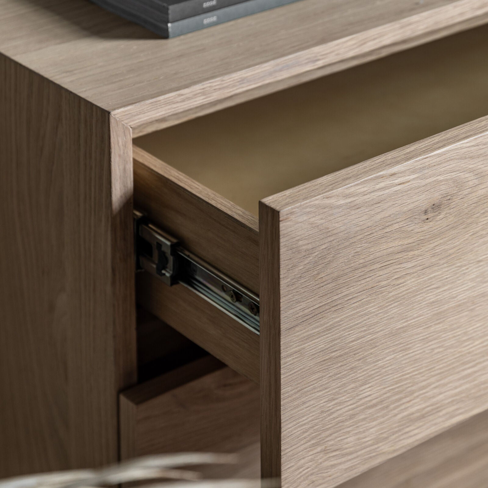 ALBY 3 Drawer Chest – Natural Oak & Black Metal | malletandplane.com