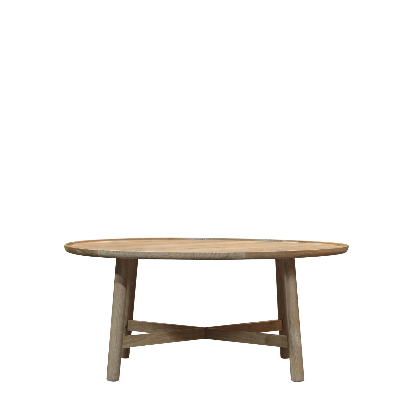 Alfie solid oak 900mm round coffee table | malletandplane.com