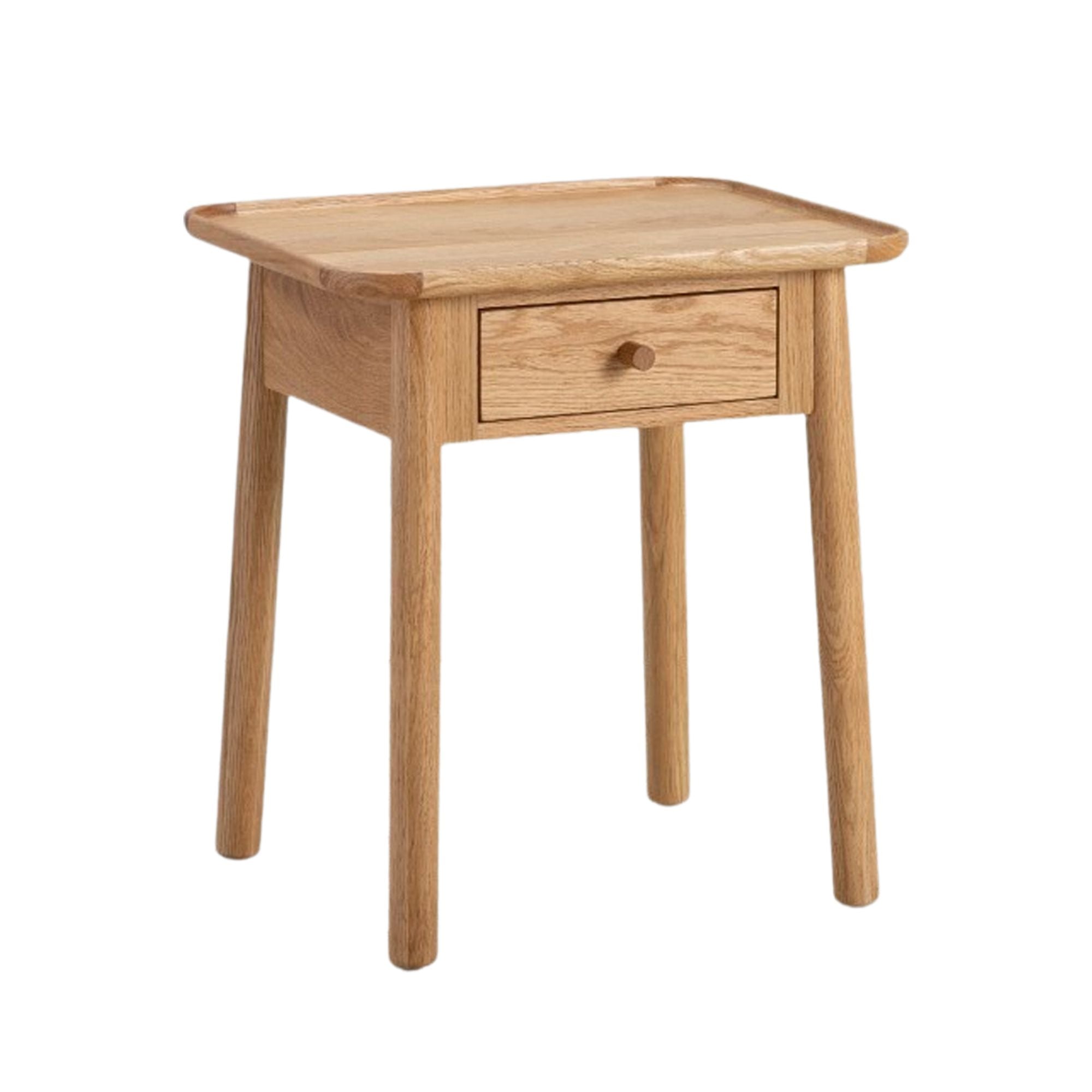 Alfie 1 drawer bedside table in natural oak finish | MalletandPlane.com