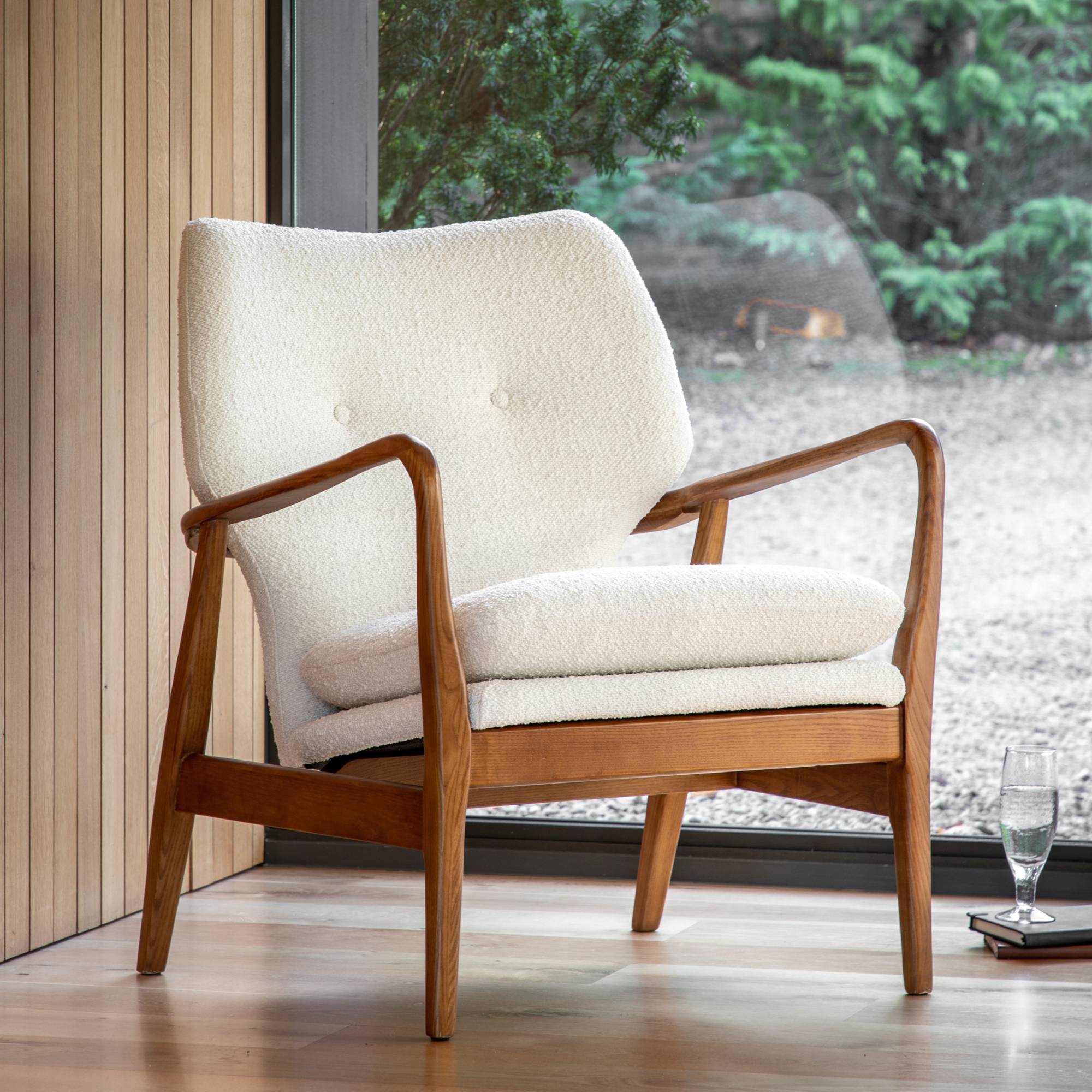 ARNY Cream Mid Century Style Small Armchair | MalletandPlane.com