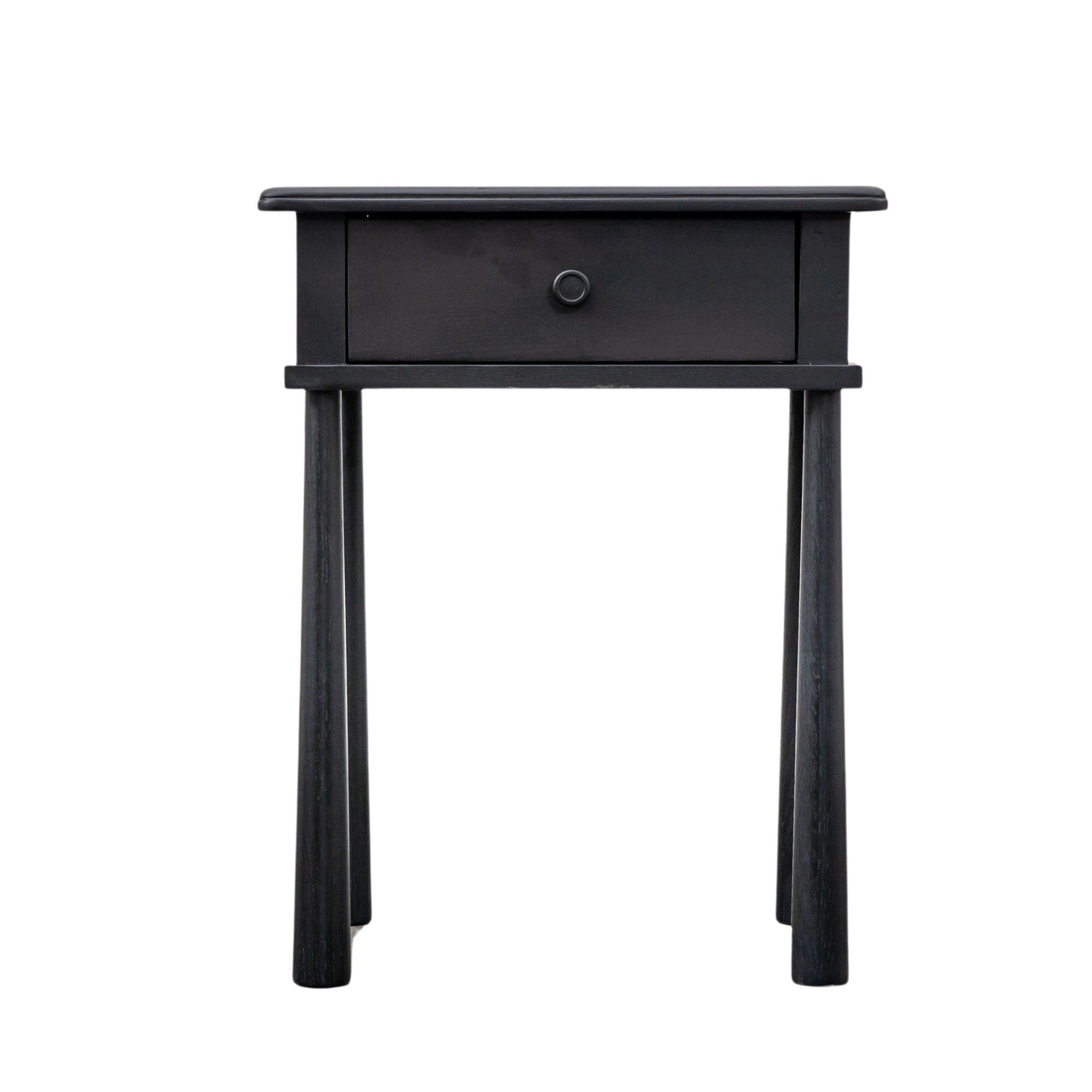 Axel Nordic style black bedside table with pull out drawer | MalletandPlane.com