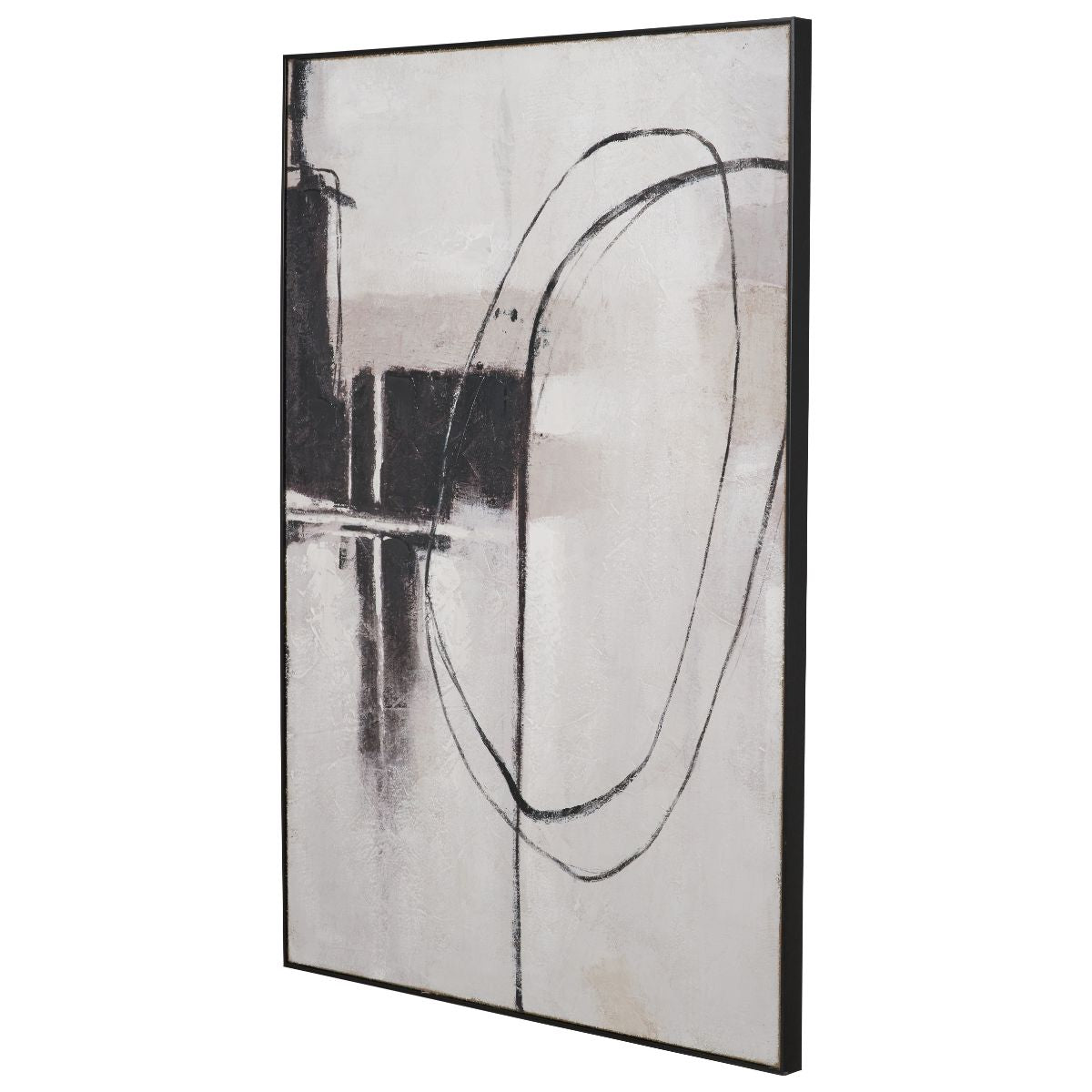 AXIS – Monochrome Abstract Canvas with Black Frame