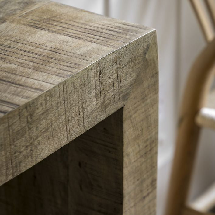 Quincy rustic mango console table in natural finish | malletandplane.com