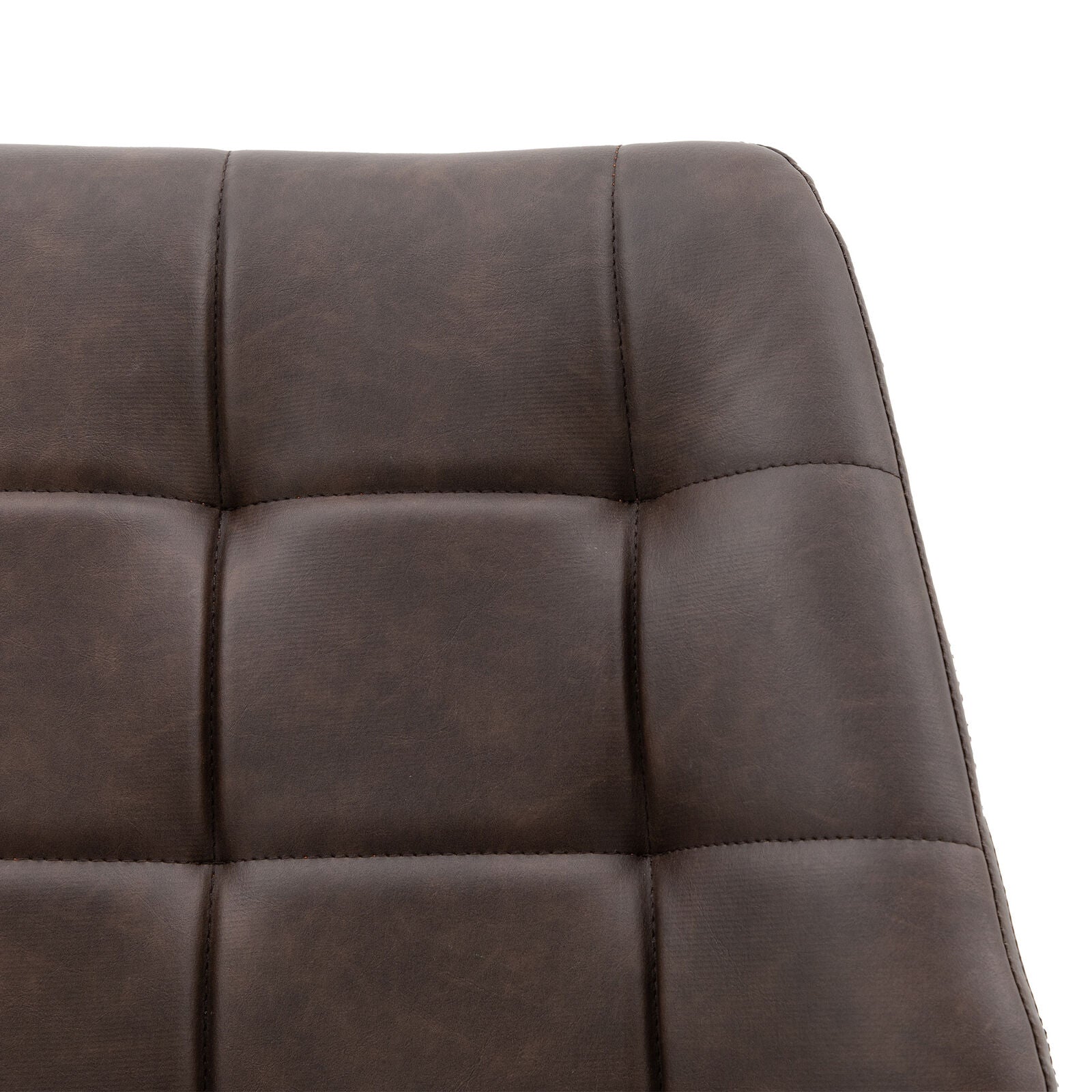 Balham set of 2 padded dining chairs in brown pu-leather upholstery | malletandplane.com