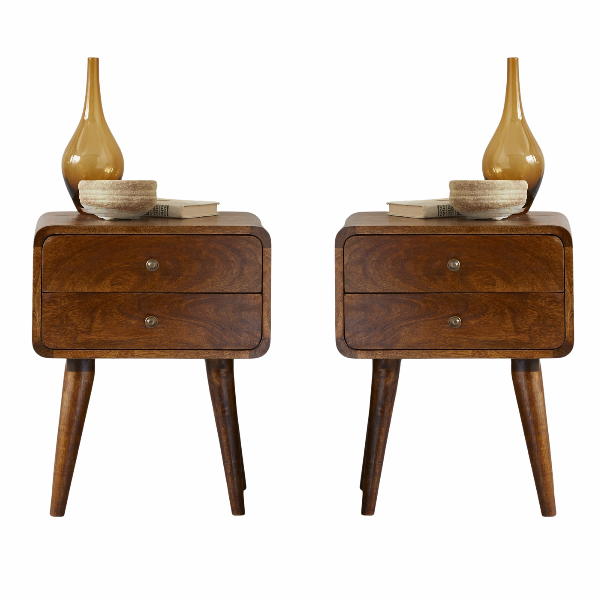 Set of 2 Century Solid Wood Bedside Tables
